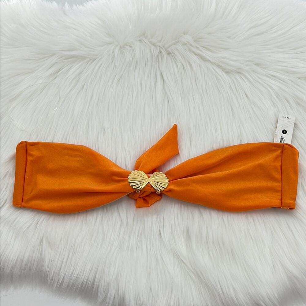 Aqua Swim Women's Bandeau Bikini Top - Orange - Small - New with tags